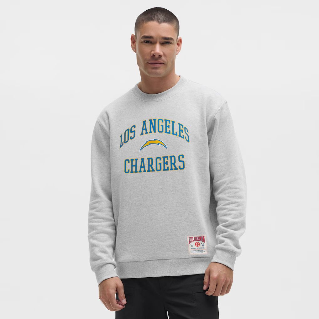 Men 2026 NFL Los Angeles Chargers grey round-neck sweatshirt style 01->los angeles chargers->NFL Jersey